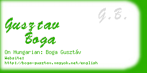 gusztav boga business card